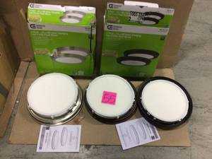 13 in. Brushed Nickel Color Changing LED Ceiling Flush Mount (2-Pack) by Commercial Electric (customer return) (see pictures)&nbsp