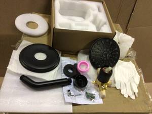 1-Spray Pattern 2 GPM 10 in. Wall Mount Dual Shower Heads in Matte Black (customer return) (see pictures)&nbsp