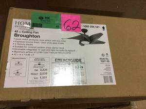 Broughton 42 in. LED Espresso Bronze Ceiling Fan with Remote Control (customer return) (see pictures)&nbsp