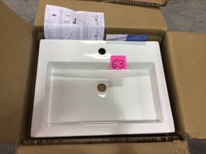 Rectangular Bathroom Ceramic Vessel Sink Art Basin in White by LUXIER (customer return) (see pictures)&nbsp