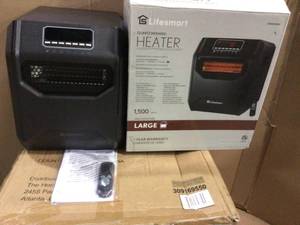 1,500-Watt Electric 6-Element Large Room Infrared Bulb Space Heater with Remote by Lifesmart (customer return) (see pictures)&nbsp