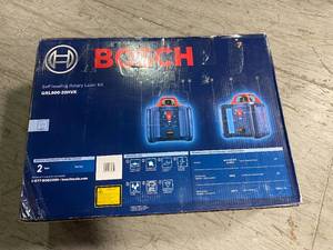 Bosch 800 ft. Rotary Laser Level Complete Kit Self Leveling with Hard Carrying Case open box see pictures