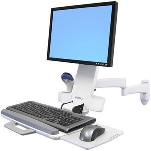 lot 10 image: MSRP $1000 Ergotron 45-215-216 StyleView HD Combo Arm (white) - Great Condition - Electronics Not included