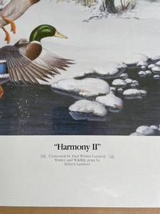 lot 25 image: 2 Large Shrink wrapped Wildlife art prints signed and numbered in Mint condition. 