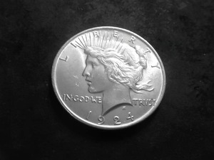 lot 55 image: 1924 Peace Silver Dollar