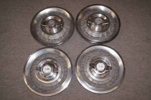 Set of 4 14 Chevrolet Wire Wheel Option Hub Caps - 1963 Corvette