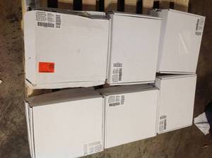 Lot of 18 Boxes containing  5 Pieces of Avante Bianco 12 in. x 15 in. x 9 mm Porcelain Herringbone Mosaic Tile (5.65 sq. ft.  case) by Florida Tile Home Collection Customer Returns See Pictures