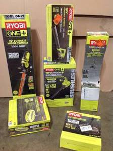 Lot of 6 Ryobi lawn care Items Customer Returns See Pictures