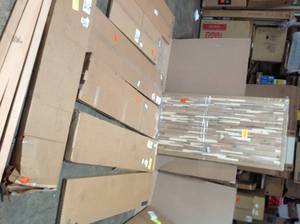 Lot of assorted closet evolution items not used and butcher board (damaged) see pictures