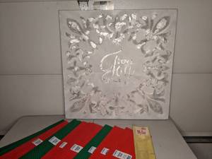 lot 126 image: Like New Christmas Love- Joy- Peace and Tissue Paper