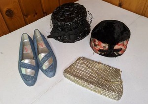 lot 48 image: Vintage Hats, Purse and Shoes