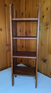 lot 51 image: Wood Bookshelf with Slatted Sides
