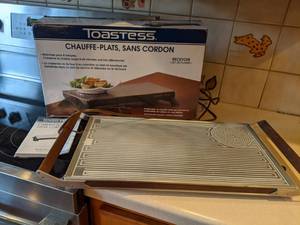 lot 67 image: (2) Food Warming Trays Vintage and New