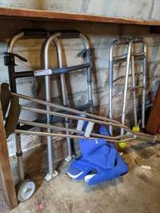 lot 168 image: Medical Walkers and Crutches etc.