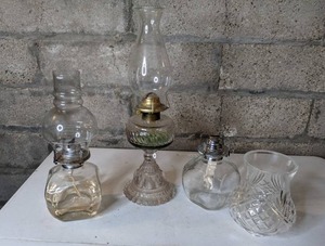lot 150 image: Glass Oil Lamps