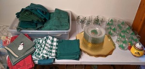 lot 23 image: Lot of Christmas Servingware and Napkins