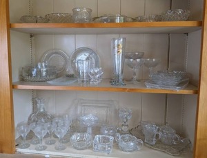 lot 18 image: Contents of Cupboard Cut Crystal and Glassware