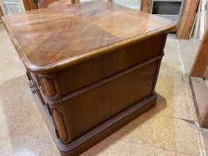 lot 73 image: Vintage Hand Crafted Real-Wood Cabinet with Antique Hardware