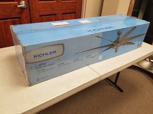 lot 356 image: Kichler Lehr 80 Ceiling Fan White with 7 ABS White blades (new in box)