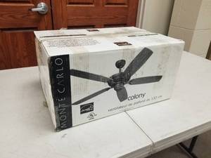 lot 360 image: Monte Carlo Colony 52 Ceiling Fan Polished Brass with 5 blades (new in box)