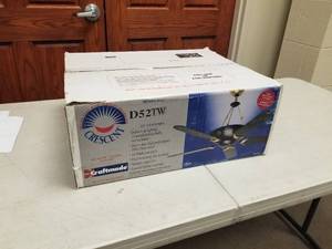 lot 387 image: Craftmade Crescent 52 Ceiling Fan with 5 blades (new in box)