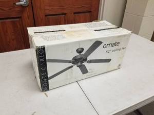 lot 391 image: Monte Carlo Ornate 52 Ceiling Fan Corithian Bronze with 5 blades (new in box)