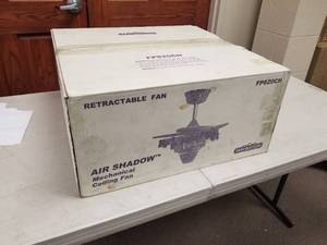 lot 400 image: Fanimation Air Shadow 43 Ceiling Fan Chrome with 4 blades (new in box)