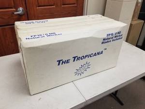 lot 401 image: Fanimation The Tropicana Ceiling Fan Natural Wicker with 5 Natural Wicker blades (new in box)