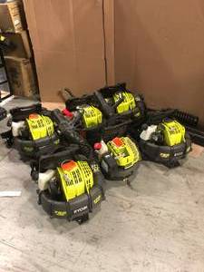 Assorted pallet of 6 Ryobi Backpack Blowers 760 CFM (not checked & customer returns) (see all pictures)