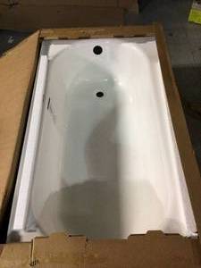 Bootz Industries Kona 54 in. Right Drain Rectangular Alcove Soaking Bathtub in White (good condition) (see all pictures)