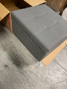 Noble House Carlsbad Dark Grey Fabric Storage Ottoman (see all pictures)