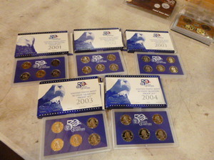 5 United States Mint Quarters Proof Sets