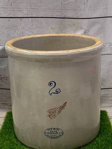 lot 3 image: Antique Red Wing 2 Gallon Crock
