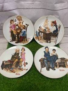 lot 5 image: Lot of Four Norman Rockwell Plates From 1982 6  Wide