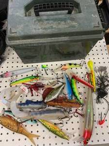 lot 55 image: Giant Fishing Lure Lot with Ammo Box