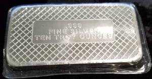 10 TROY OZ. .999 FINE SILVER BAR US FLAG DESIGN SEALED