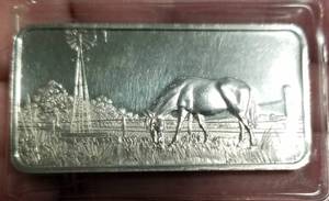 1 TROY OZ. .999 FINE SILVER BAR AMERICAN GREAT PLAINS IN ORIGINAL PLASTIC