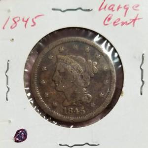 1845 US BRAIDED HAIR LARGE CENT