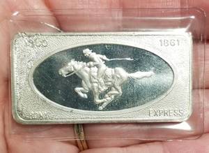 1 TROY OZ. .999 FINE SILVER ART BAR BAR PATRICK MINT SAN FRANCISCO