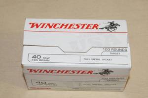 lot 18 image: 100 Winchester .40 S&W 165 Gr FMJ Ammo