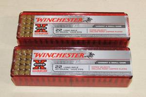 lot 35 image: 20 Winchester Super-X .22 LR 40 Gr Plated HP Ammo