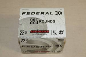 lot 37 image: 325 Federal AutoMatch .22 LR 40 Gr Ammo