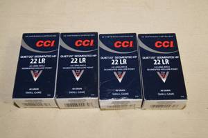 lot 44 image: 200 CCI Quiet-22 .22 LR 40 Gr Segmented HP Ammo