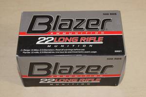 lot 42 image: 500 CCI Blazer .22 LR 40 Gr Ammo