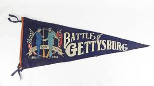lot 3 image: Antique 1913 Battle of Gettysburg 50th Anniversary Pennant