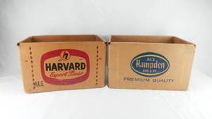 lot 50 image: Set of Vintage Harvard Export Beer and Hampden Beer Ale Boxes