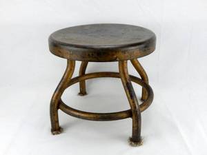 lot 56 image: Vintage Industrial Metal Heavy Duty Stool