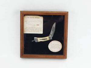lot 78 image: Vintage Spouting Whale Inc. Limited Edition Sperm Whale Scrimshaw Wooly Mammoth Tusk Folding Knife
