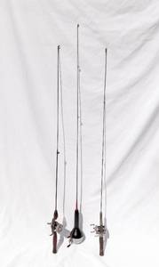lot 111 image: Set of 3 Vintage Fishing Pole Rod and Reels
