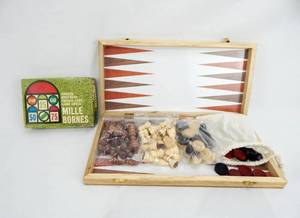lot 75 image: Vintage 1962 Parker Brothers Mille Bornes Game and Backgammon Checkers Chess Set